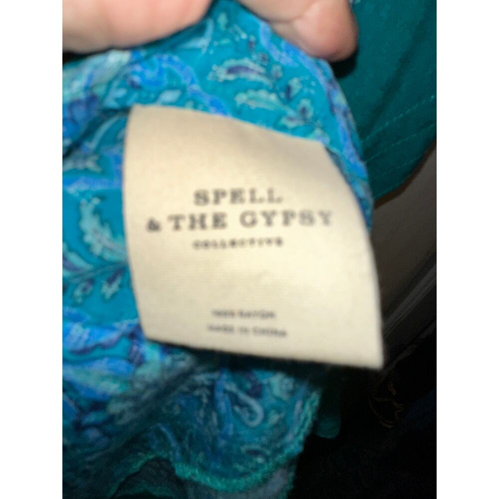 NWT SPELL DESIGNS & THE GYPSY COLLECTIVE TURQUOISE JEWEL TUNIC DRESS EMERALD XS - Picture 6 of 13